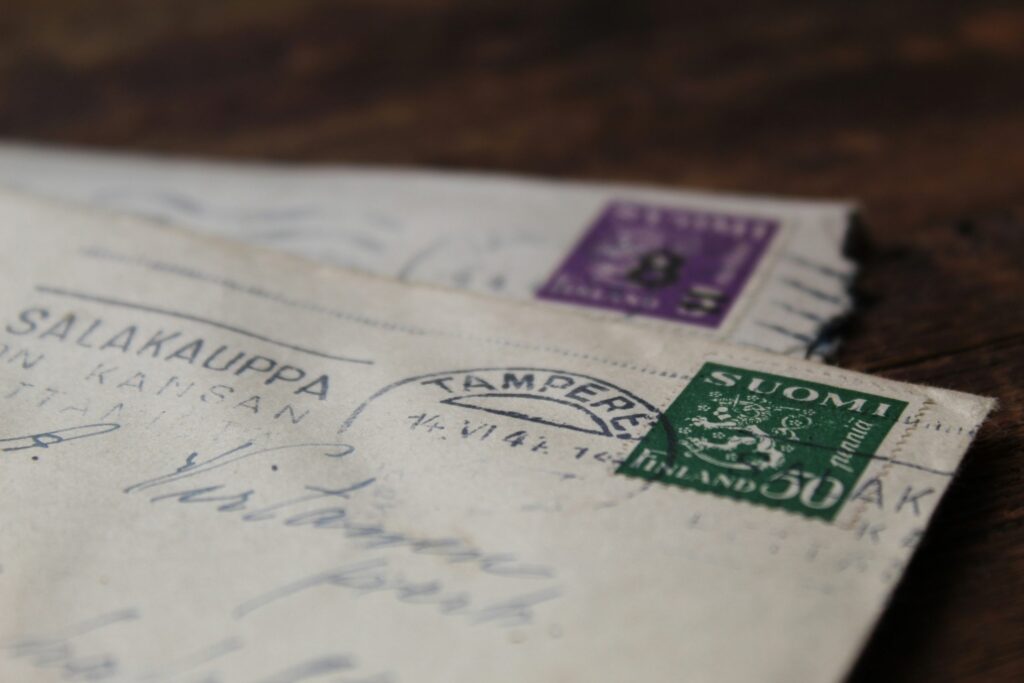 Envelope with postage